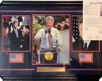 Bill Clinton Autograph Signed  President 11x14 Photo Collage Framed JSA LOA