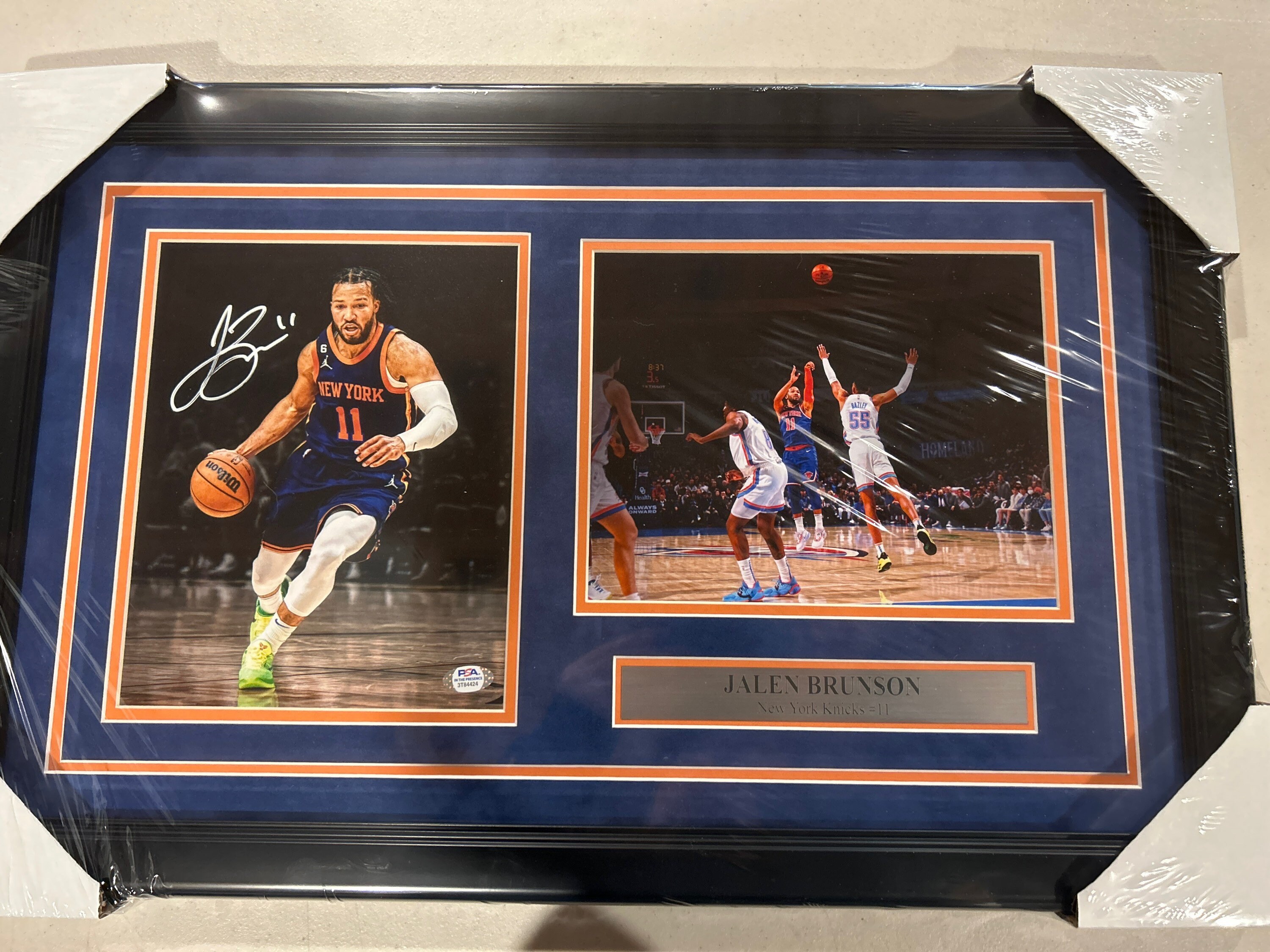 Jalen Brunson Autograph Signed Knicks 16x20 Photo Black Framed 