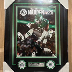Saquon Barkley Hurdle Madden 26 11x14 Photo Framed