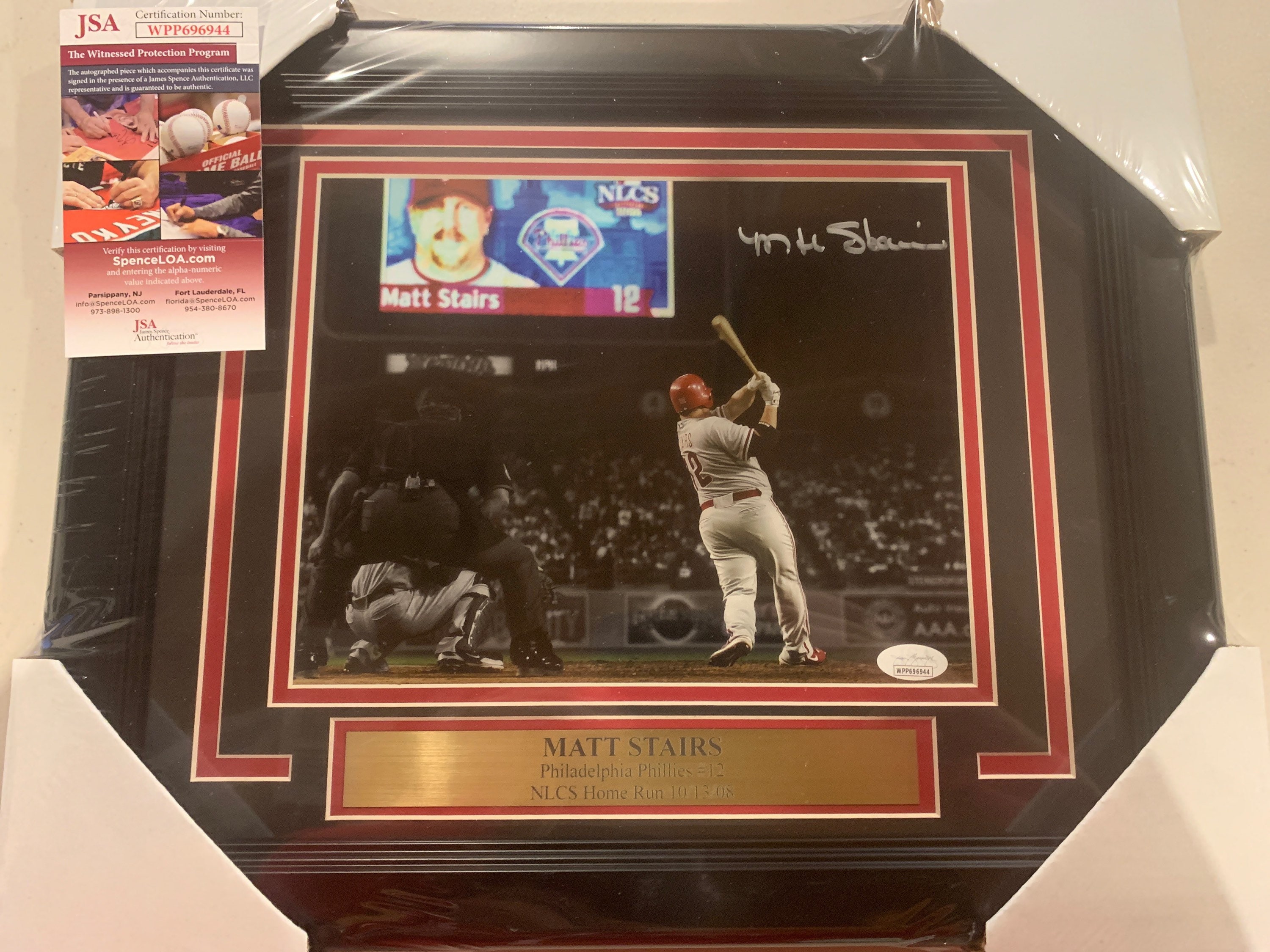 Matt Stairs Autograph Signed Phillies 08 NLCS Home Run 8x10 