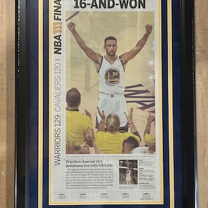 Golden State Warriors Newspaper Framed &quot;16- and-Won&quot; East Bay Times