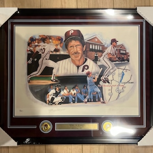 Mike Schmidt Signed Autographed 26x30 Lithogram Framed JSA COA -Signed by artist