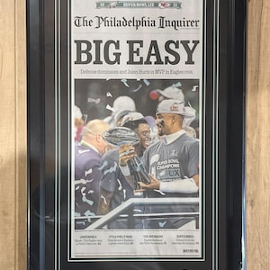 Philadelphia Eagles &quot;&quot;Big Easy&quot;&quot; Zeitungsrahmen gerahmt.&quot;