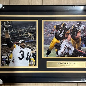 Jerome Bettis Signed Pittsburgh Steelers 8x10 Photo Collage Framed JSA COA