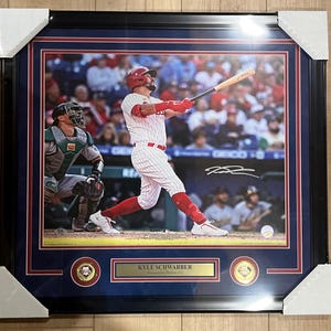 Kyle Schwarber Philadelphia Phillies Signed Autograph 16x20 Photo Framed PSA COA