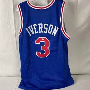 Allen Iverson Autographed Philadelphia Custom Red Basketball Jersey - JSA  COA (Skyline)