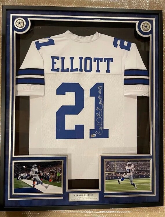 Ezekiel Elliott Autographed and Framed Dallas Cowboys Jersey