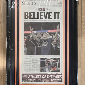 Virginia Cavaliers-krant ingelijst &#39;Believe It&#39;