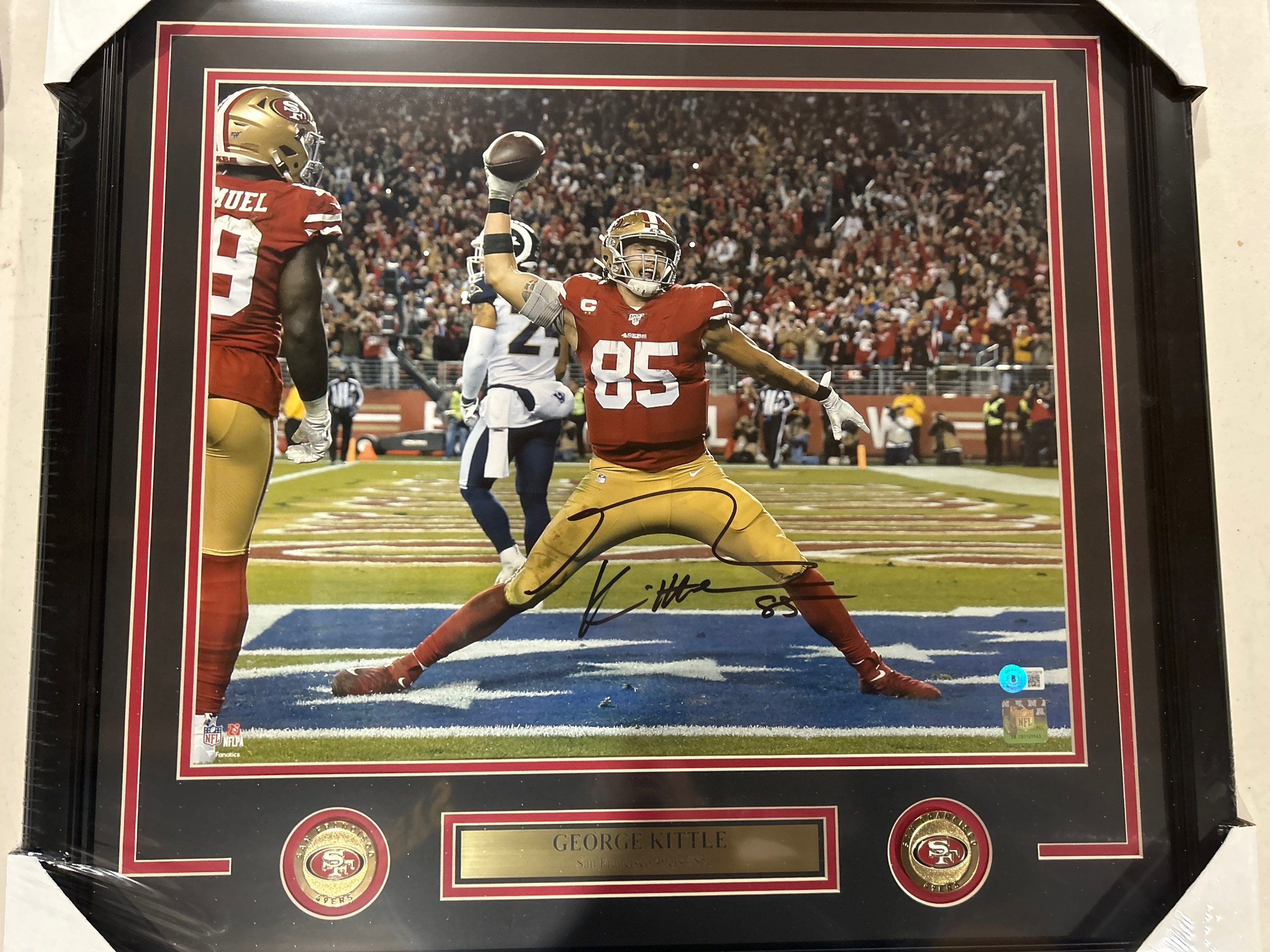 George Kittle Autograph Signed 49ers 16x20 Photo Black Framed 