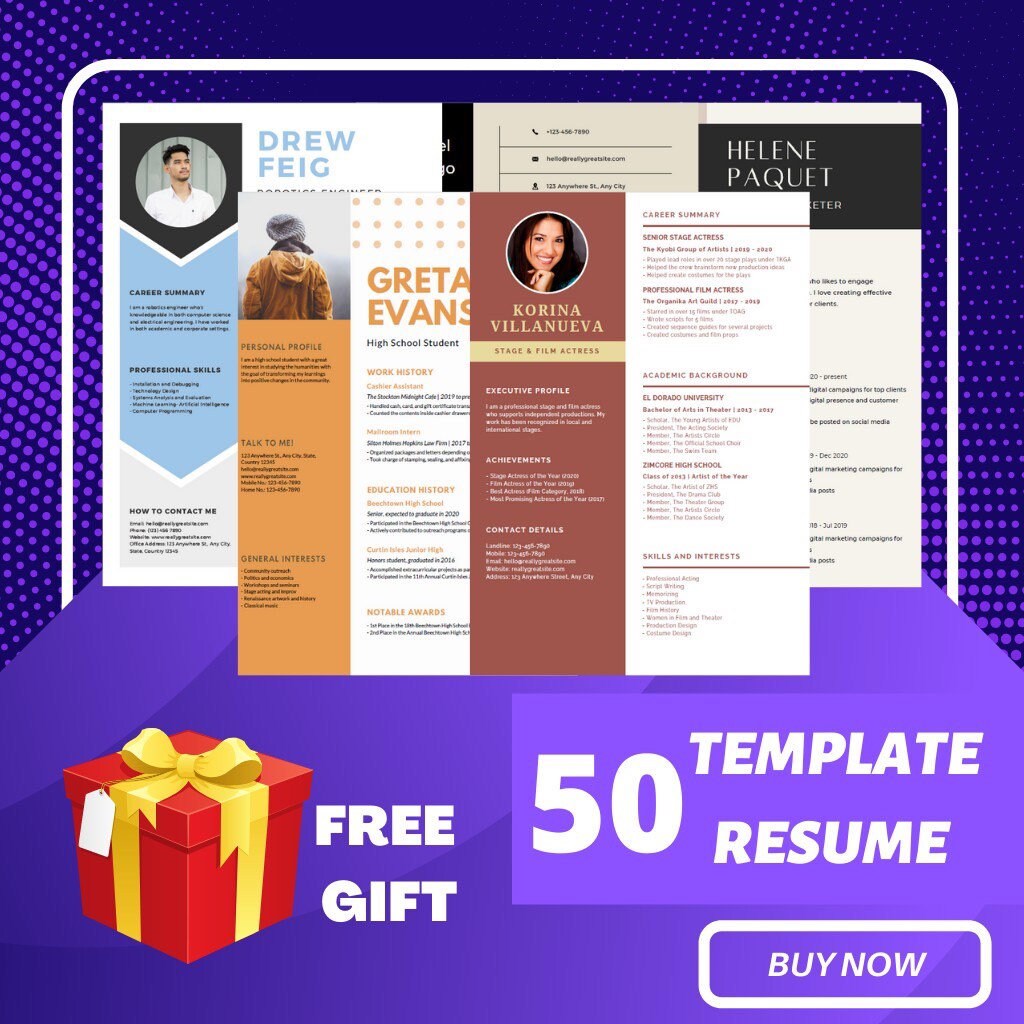 50 Total Resume Templates 2022 Free Gift 900 Premium - Etsy