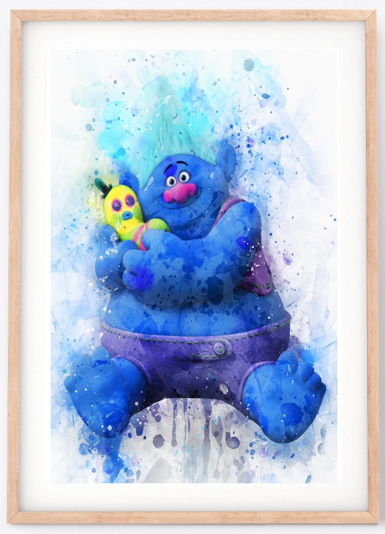 Biggie and Mr. Dinkles From Trolls Watercolour Art Print - Etsy