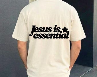 JESUS IS ESSENTIAL christliches T-Shirt, christliche Kleidung, Geschenk zur Taufe, Geburtstag, Weihnachten, Jugendsegnung, Johannes 14,6