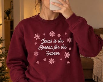 Jesus is the Reason for the Season Sweatshirt // Christian Christmas Sweatshirt // Christliche Kleidung // Geschenk für Christen
