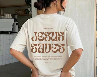 T-Shirt JESUS SAVES // Gift for Christians // Christian clothing // Confirmation gift // Baptism gift