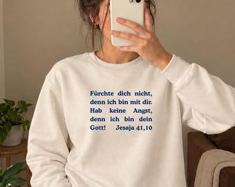 Jahreslosung 2027 Sweatshirt – Fürchte dich nicht Jesaja 41,10 – Christliche Kleidung – Geschenk für Christen – Christian Sweatshirt