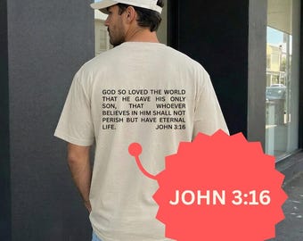 Jesus Shirt "God So Loved The World" Johannes 3,16 – Geschenk für Christen