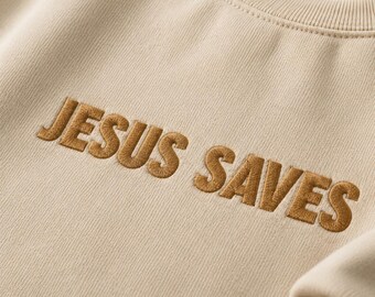 Jesus Saves Sweater // Geschenk zur Konfirmation // Besticktes Sweatshirt // Bestickter Pullover