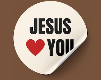 Jesus Loves You Sticker // Christian Sticker // Christliches Geschenk // Laptop Sticker