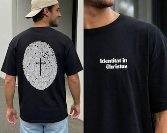 Identität in Christus Shirt Fingerabdruck Kreuz – Geschenk zur Taufe – Christliches Taufgeschenk