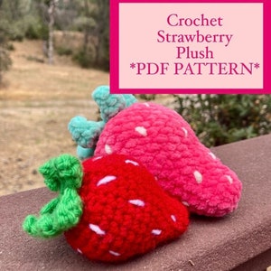 Crochet Strawberry PATTERN (US Terminology), Strawberry Plush PATTERN