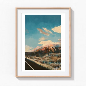 Albuquerque Art Print, Wall Art, Ready to Hang Wall Art, Landscape, New Mexico, Albuquerque NM, Desert, Poster, Unframed Art Print