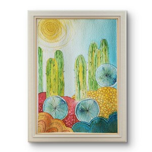 Dipinto originale del deserto, arte messicana dei cactus, decorazione d'interni con paesaggi di cactus, arte moderna della decorazione murale, arte murale, formato A4