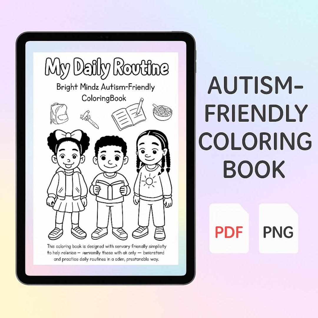 Autism-friendly Routine Coloring Book | Sensory Calm Pages | Visual ...
