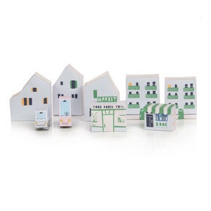Pastel Town Printable / paper houses / paper crafts / downloadable for kids