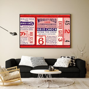 Vintage Chicago Cubs 1945 World Series Ticket Print