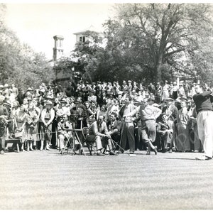 Oryginalny, zabytkowy wydruk negatywowy z turnieju golfowego