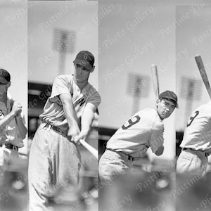 Print Series of Ted Williams Batting From the George Brace Collection