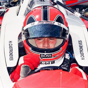 Vintage Helio Castroneves Racing Negatywny wydruk
