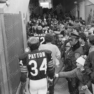 Vintage Walter Payton Walking Into The Locker Room Negative Print