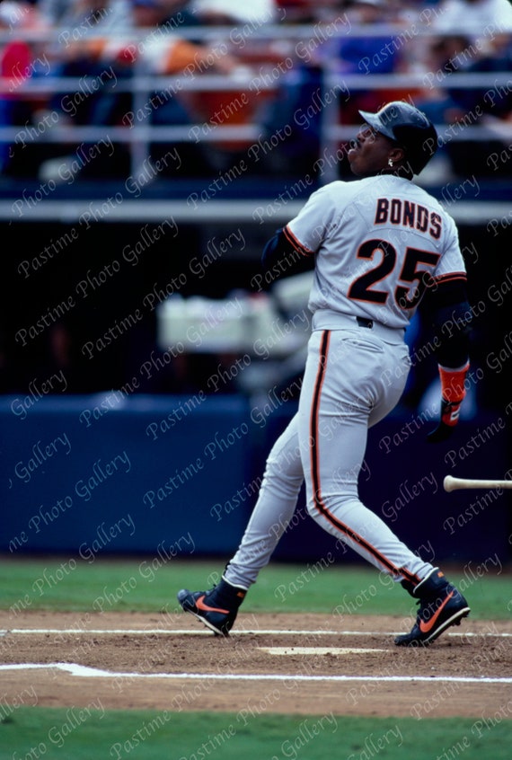 Print of Barry Bonds Watching a hit in 1995 From The Original Negative