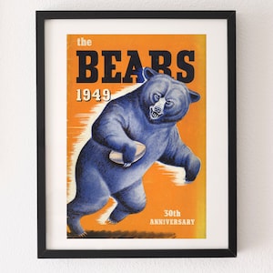 Vintage Chicago Bears 1949 Program Negatyw Wydruk