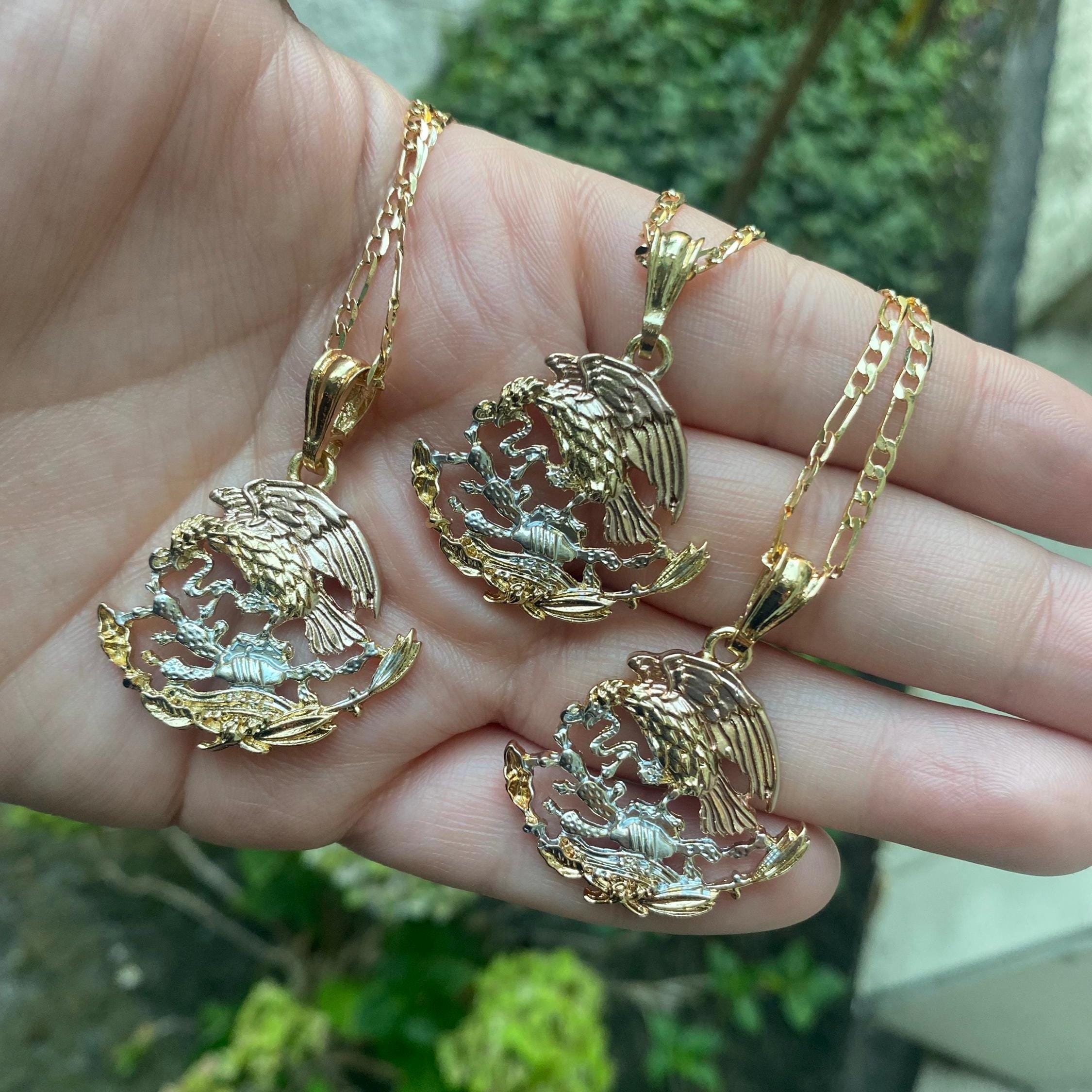 18k gold gold eagle coin pendant