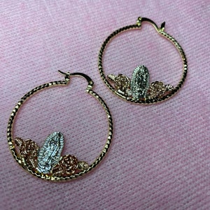Aretes Virgencita, Aretes Virgen María, Aretes Virgen de Guadalupe, Aros Virgencita