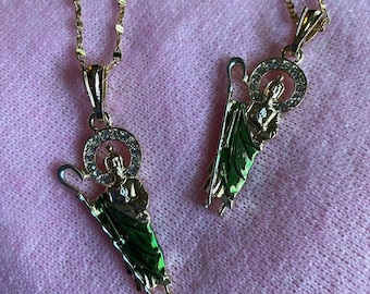 14k Gold Plated St. Jude Necklace ~ San Judas Tadeo Cadena en Oro Laminado I Religious St. Jude l Cadena San Judas, SpecialCHRISTMAS Gift!