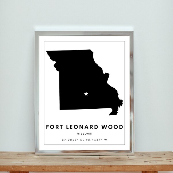 Maps Missouri Fort Leonard Wood Etsy