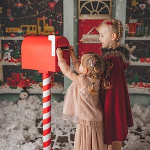 Buzón de madera de Papá Noel, accesorios de fotografía, adornos navideños, decoración del hogar, sesión de fotos familiar, accesorios para recién nacidos y niños