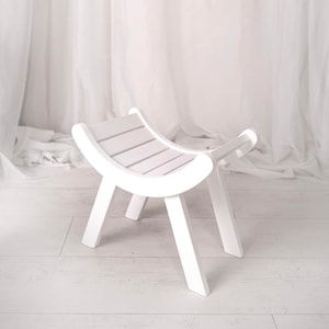 Newborn Photography Prop: Curved Wooden Bench, Studio Props, Toddler Photo Session, Handmade Furniture for Photographers