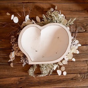 Heart shaped bowl for newborn photography, wooden bowl for photo session, studio props, props for photographers, sitter props