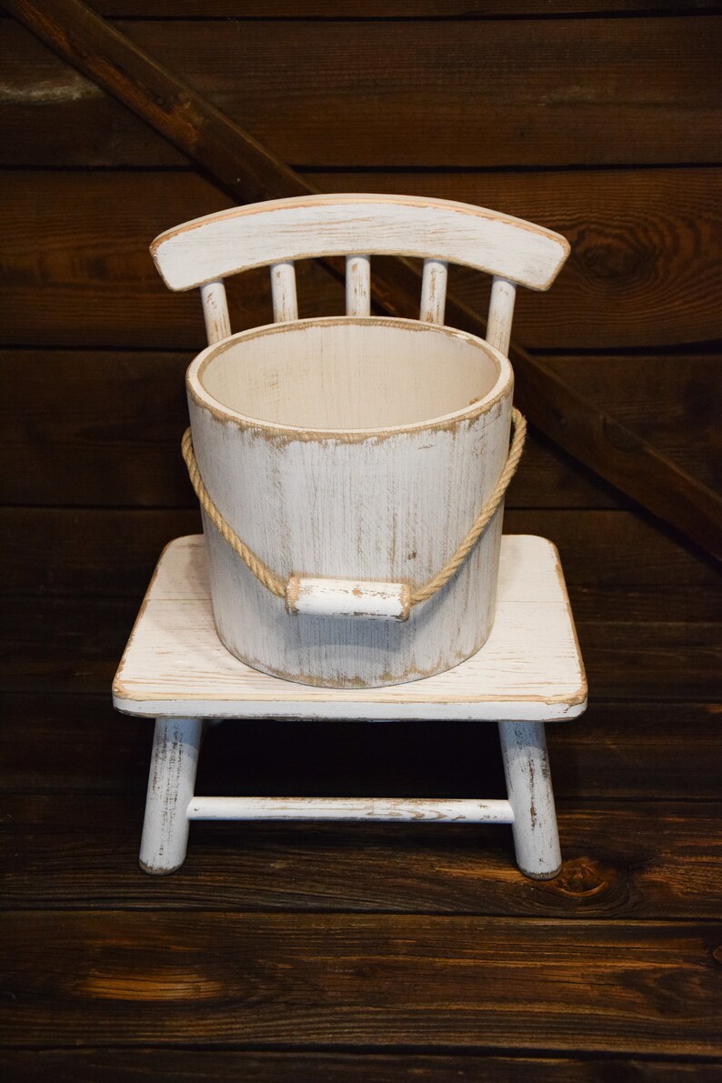 Wooden Bucket for Newborn Photography Posing Bowl Baby Photo Etsy