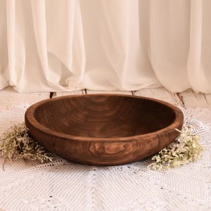 Wooden oval bowl for newborn photo session, newborn and toddler photography, sitter props, studio photography prop