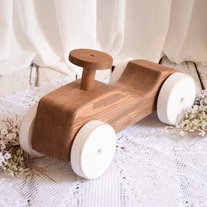 Houten auto fotografie prop, kinderen rijden op auto, vintage auto, houten tractor, kinderen foto prop, studio rekwisieten