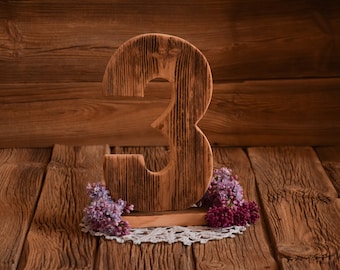Drei Schild aus Holz für Kinderfotografie, Geburtstagsdekoration, Fotorequisite