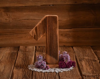 "Holzschild ""Eins"", Nummer eins, Geburtstag 1, Cake Smash, Kinderfotografie, Baby Foto Requisiten."