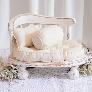 Holz Chaise-Longue mit Kissen Fotografie Requisite, Neugeborenen und Kinder stuhl, Studio Foto-Session Requisite, für Fotografen