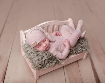 Neugeborenenbett aus Holz, Babybett, Bett Foto Requisiten, Babyfotografie Requisiten, Neugeborenen Requisiten