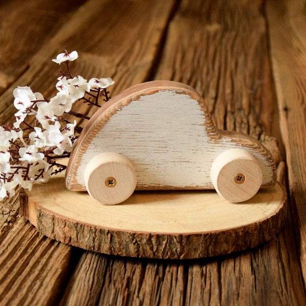 Wooden car photography prop, small toy, children photo session, newborn props, studio props